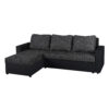 HOEKSTOELSET, lederlook, zwarte stof