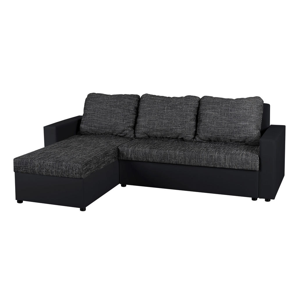 HOEKSTOELSET, lederlook, zwarte stof