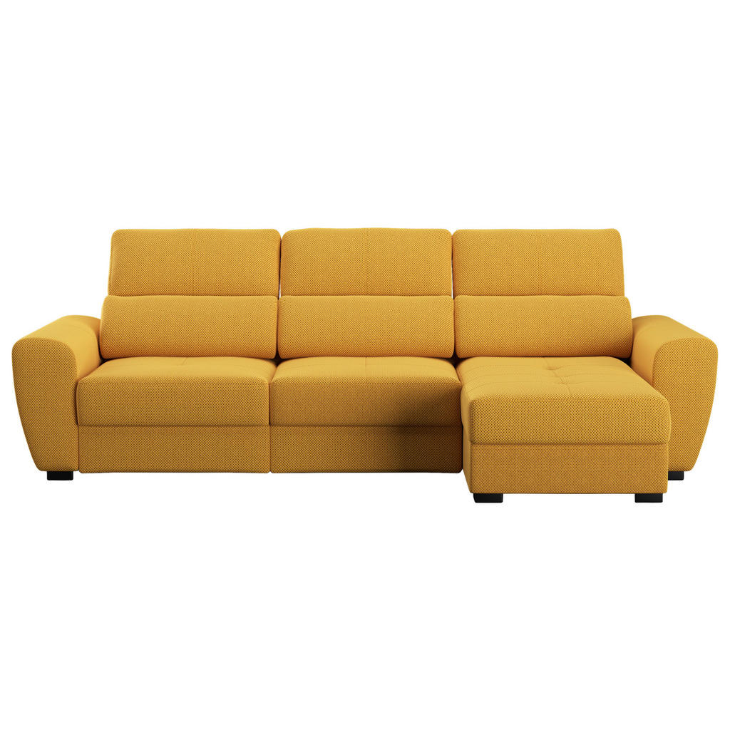 HOEKSTOELENSET, velours mosterdgeel