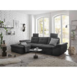HOEKSTOELENSET, zwart microvelours thumbnail 2