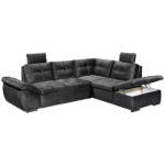 HOEKSTOELENSET, zwart microvelours thumbnail 6
