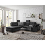 HOEKSTOELENSET, zwart microvelours thumbnail 7