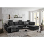 HOEKSTOELENSET, zwart microvelours thumbnail 6