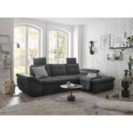 HOEKSTOELENSET, zwart microvelours thumbnail 2