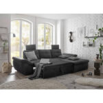 HOEKSTOELENSET, zwart microvelours thumbnail 7