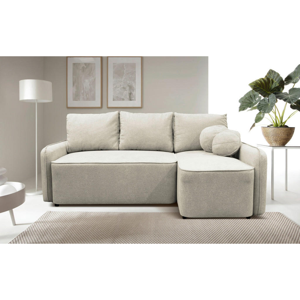 HOEKSTOELENSET, structuur, bouclé crèmekleur
