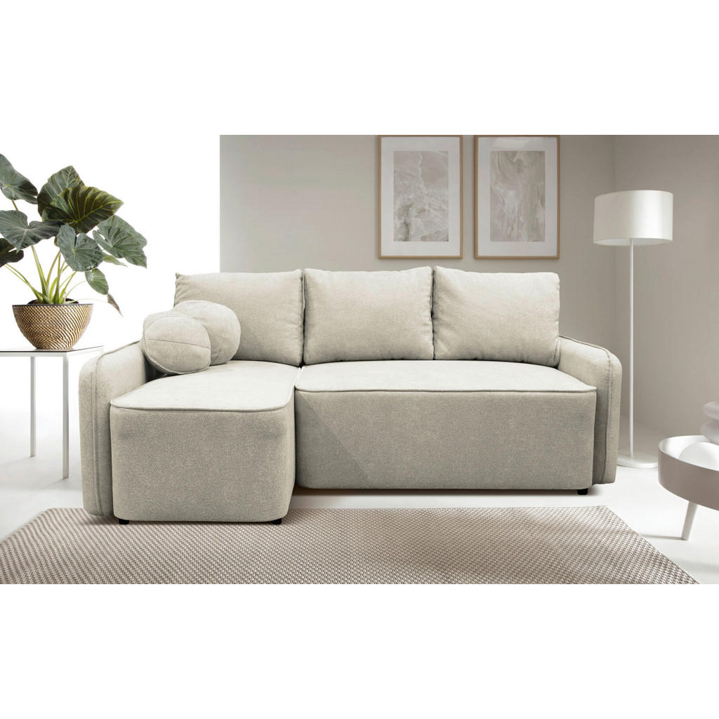 HOEKSTOELENSET, structuur, bouclé crèmekleur