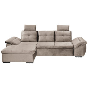 HOEKZITSET, crèmekleurig microvelours