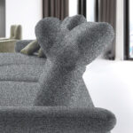 HOEKSTOELSET, chenille, gladde blauwgrijze stof thumbnail 4