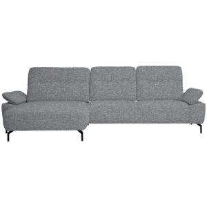 HOEKSTOELSET, chenille, gladde blauwgrijze stof