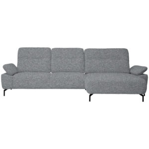 HOEKSTOELSET, chenille, gladde blauwgrijze stof