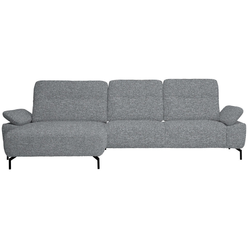 HOEKSTOELSET, chenille, gladde blauwgrijze stof