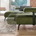 HOEKSTOELSET, olijfgroene stof thumbnail 6