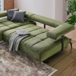 HOEKSTOELSET, olijfgroene stof thumbnail 7