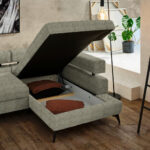 HOEKSTOELENSET, olijfgroen chenille thumbnail 5