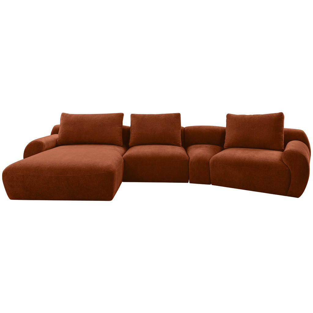 HOEKSTOELENSET, geroosterde bruine chenille