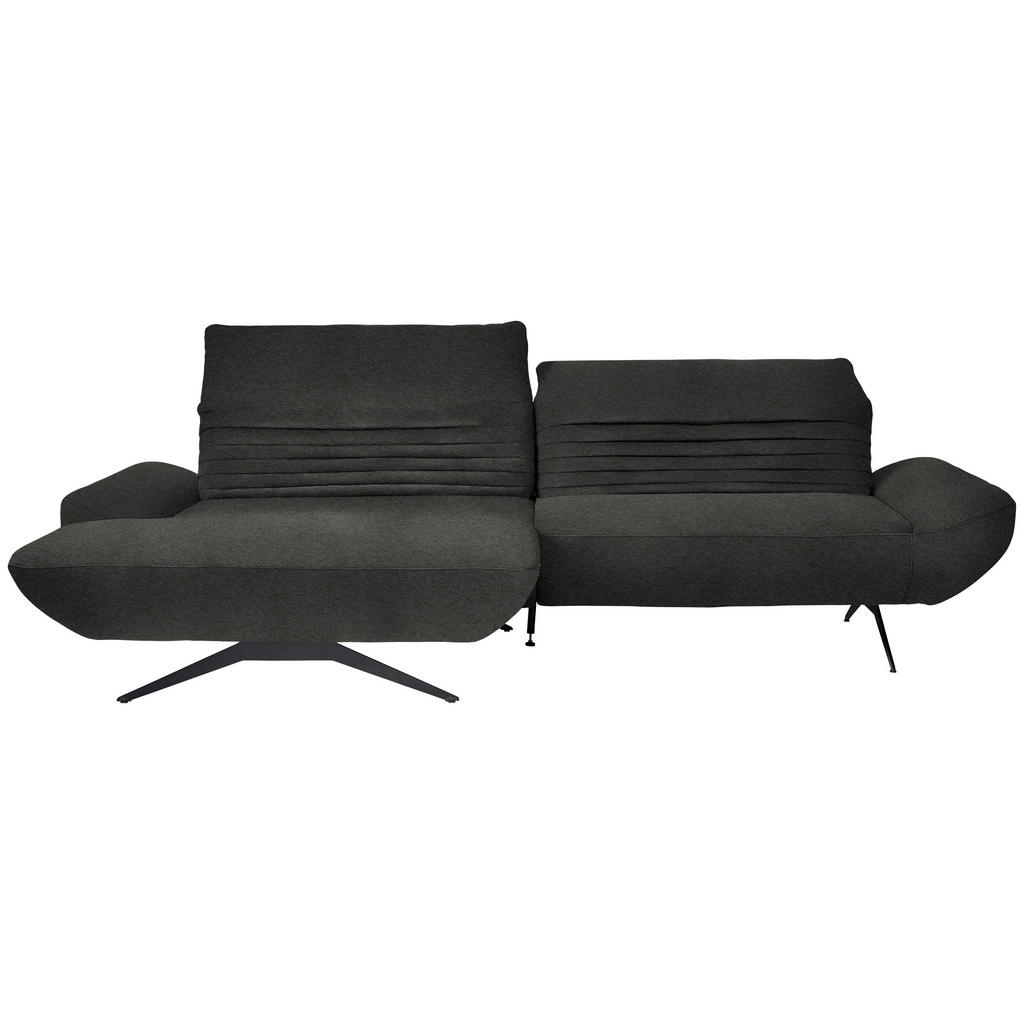 HOEKZITSET, antraciet pluche materiaal