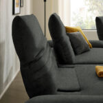 HOEKZITSET, antraciet pluche materiaal thumbnail 7