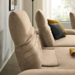 HOEKSTOELSET, bruin pluche materiaal thumbnail 7