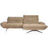 HOEKSTOELSET, bruin pluche materiaal