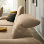 HOEKSTOELSET, bruin pluche materiaal thumbnail 6