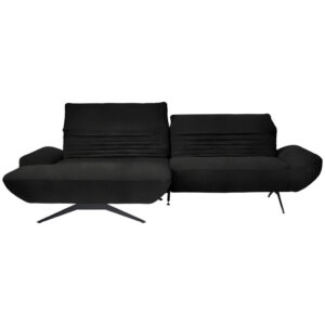 HOEKSTOELSET, zwart pluche materiaal