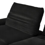 HOEKSTOELSET, zwart pluche materiaal thumbnail 4