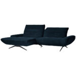 HOEKSTOELSET, pluche materiaal donkerblauw thumbnail 5
