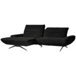 HOEKSTOELSET, zwart pluche materiaal thumbnail 5