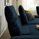 HOEKSTOELSET, pluche materiaal donkerblauw thumbnail 7