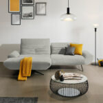 HOEKSTOELSET, lichtgrijs pluchemateriaal thumbnail 2