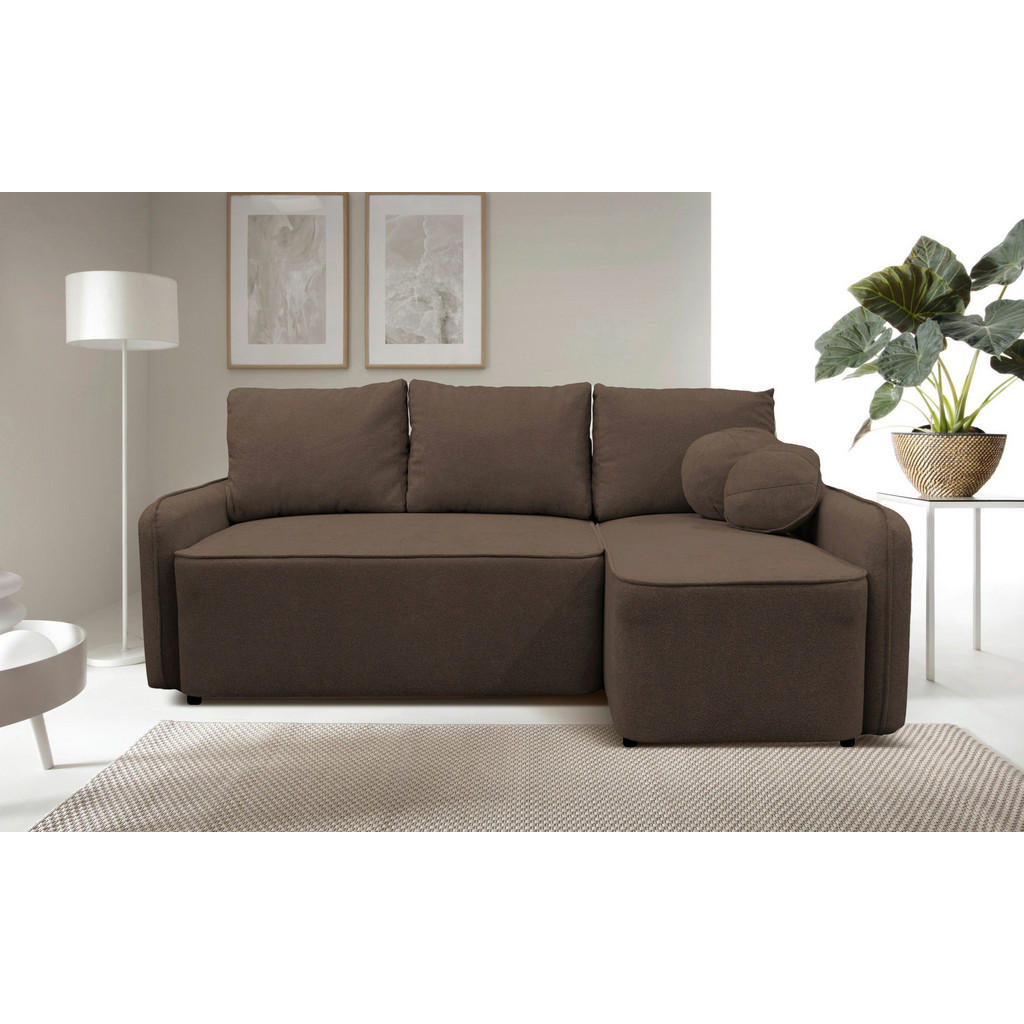 HOEKSTOELENSET, structuur, bouclé bruin