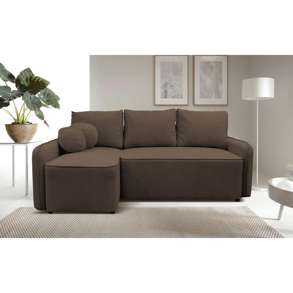 HOEKSTOELENSET, structuur, bouclé bruin