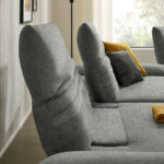 HOEKSTOELSET, grijs pluche materiaal thumbnail 6