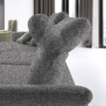HOEKSTOELSET, chenille, gladde grijze stof thumbnail 6