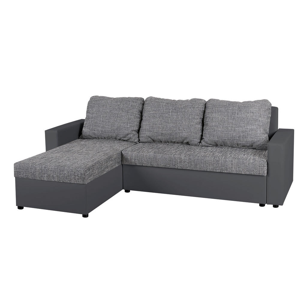 HOEKSTOELSET, leerlook, grijze stof