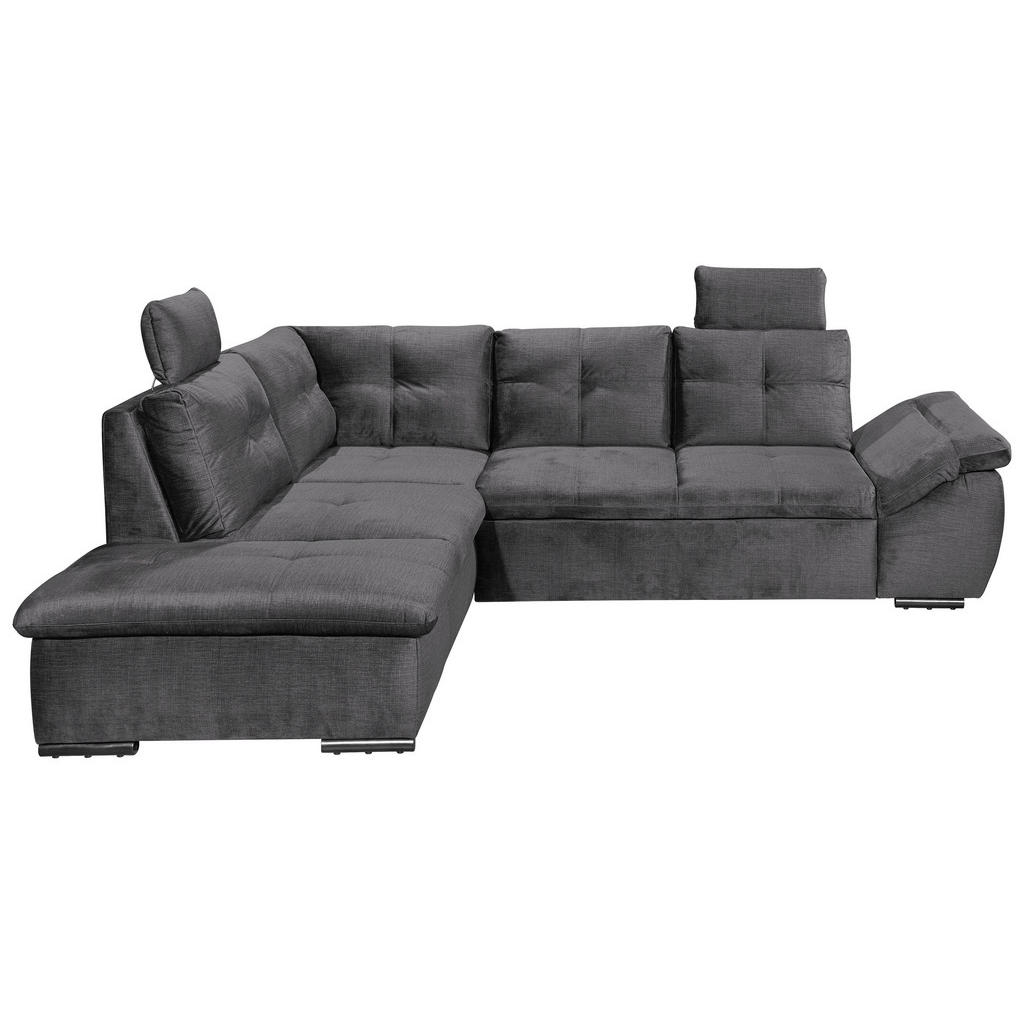 HOEKSTOELSET, grijs microvelours