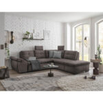 HOEKZITSET, grijsbruin microvelours thumbnail 2