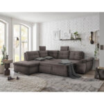 HOEKZITSET, grijsbruin microvelours thumbnail 4