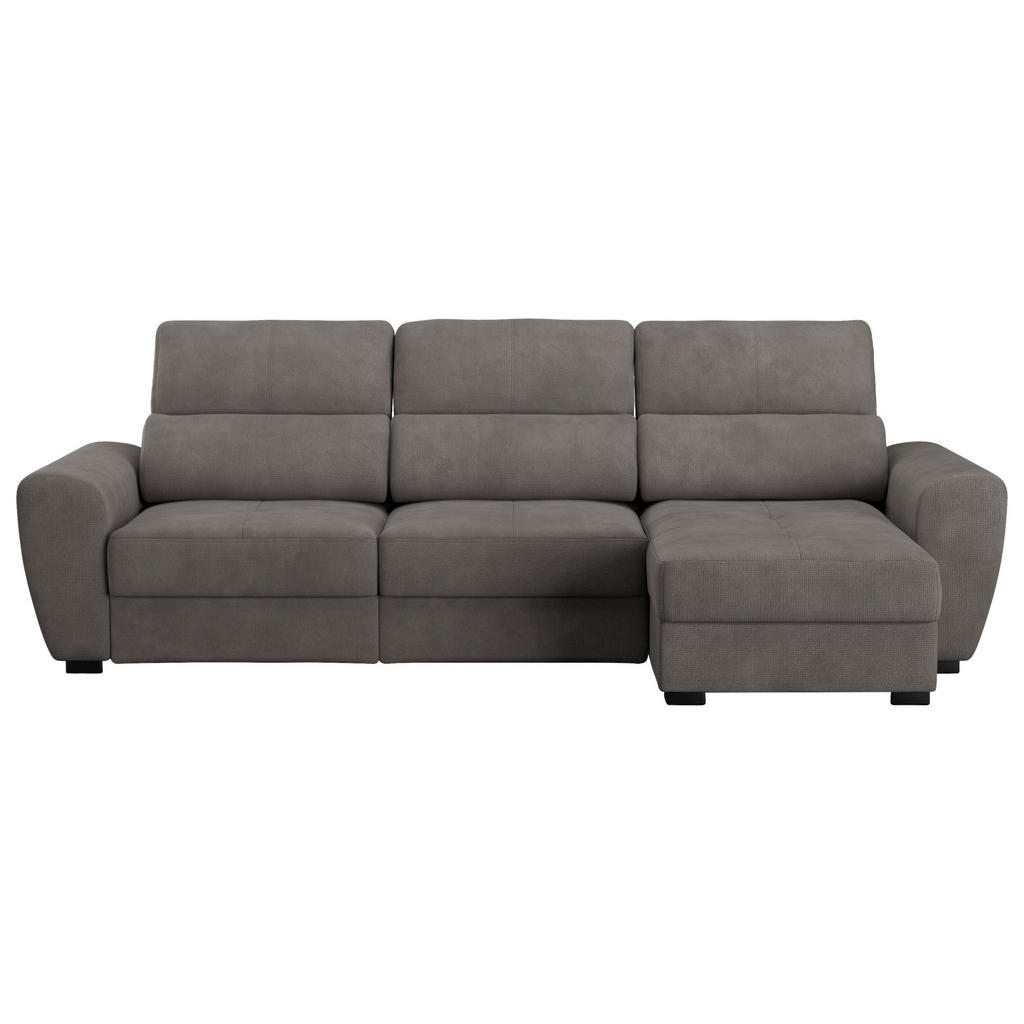 HOEKSTOELSET, grijsbruine microvezel