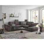 HOEKZITSET, grijsbruin microvelours thumbnail 3