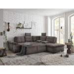 HOEKZITSET, grijsbruin microvelours thumbnail 4