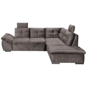 HOEKZITSET, grijsbruin microvelours