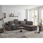 HOEKZITSET, grijsbruin microvelours thumbnail 5