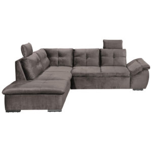 HOEKZITSET, grijsbruin microvelours
