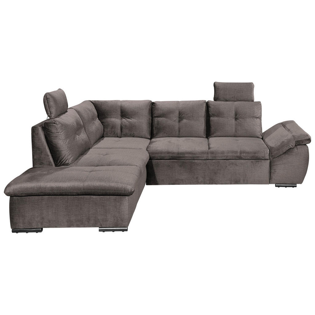 HOEKZITSET, grijsbruin microvelours