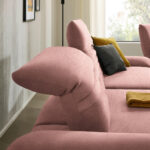 HOEKSTOELSET, antiek roze pluche materiaal thumbnail 5