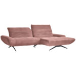 HOEKSTOELSET, antiek roze pluche materiaal thumbnail 6