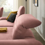 HOEKSTOELSET, antiek roze pluche materiaal thumbnail 7