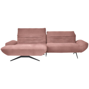 HOEKSTOELSET, antiek roze pluche materiaal
